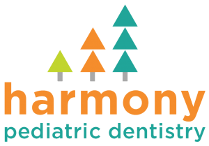 Harmony Pediatric Dentistry logo with colorful trees